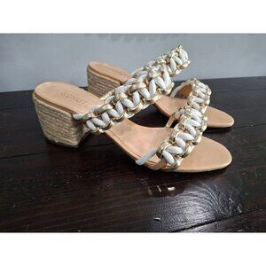 NWT Schutz Juliet Mid Block Heel Leather Slip-on Heeled Sandal/Sz. 9.5B